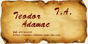 Teodor Adamac vizit kartica